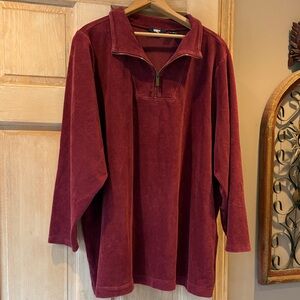 Lands' End Corduroy Zip-Up Maroon Top Size 3X